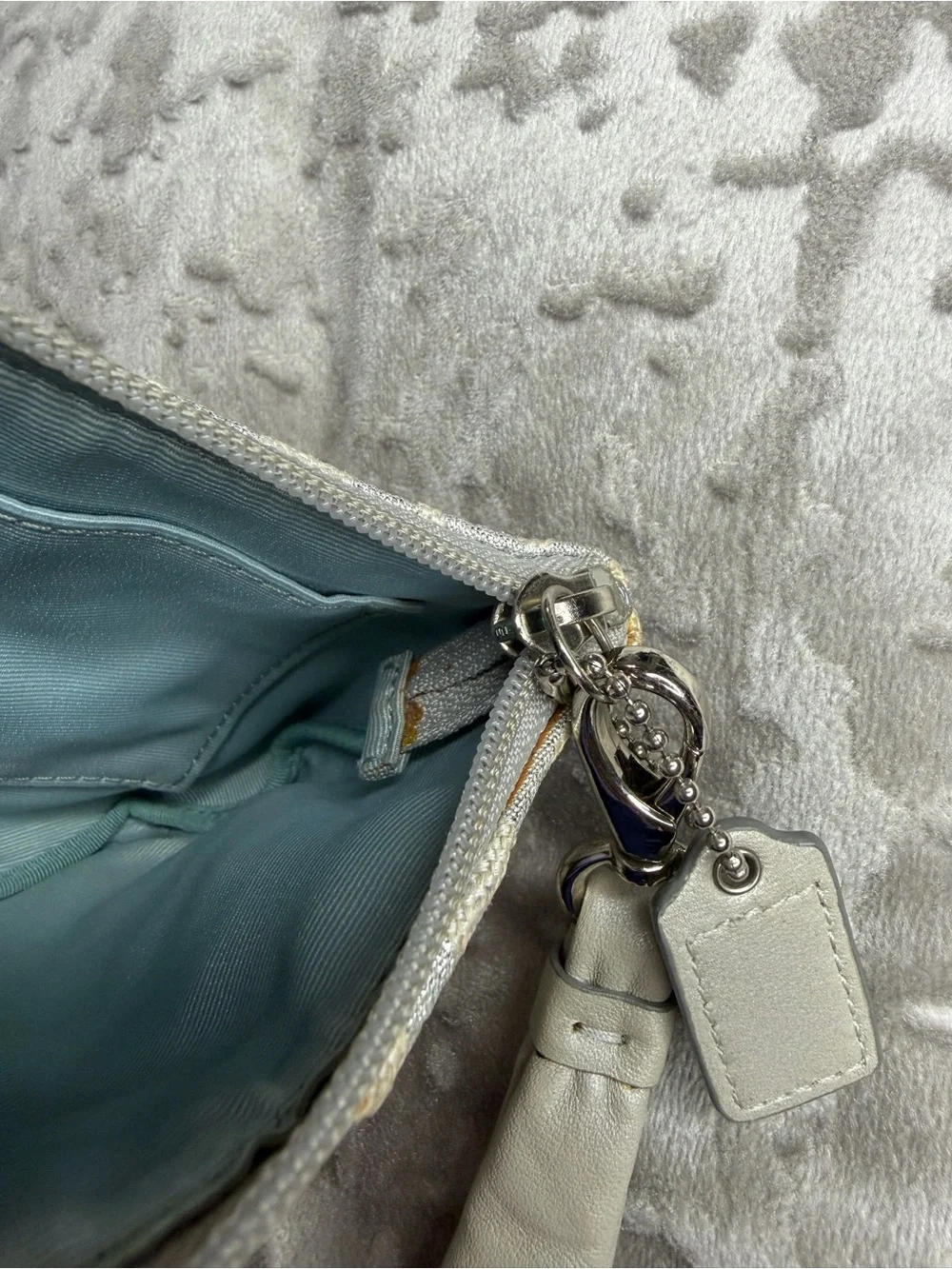 Coach Early 2000s Signature Metallic Wristlet